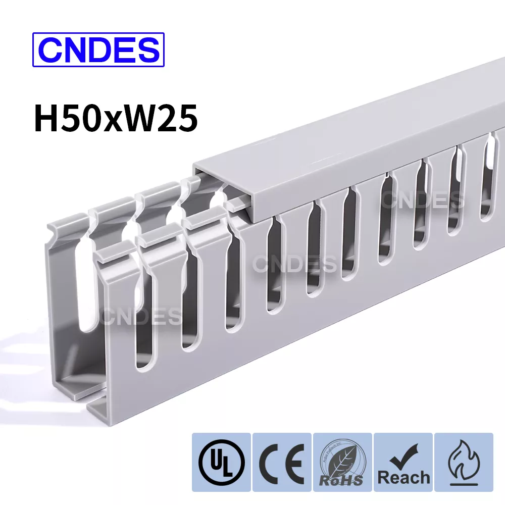 Αγωγός ηλεκτρικού ντουλαπιού PVC με σχισμή 50×25 mm