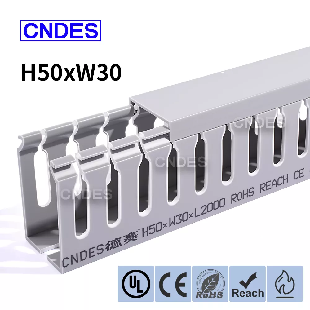 Αγωγός οργάνωσης καλωδίων PVC με σχισμή 50×30