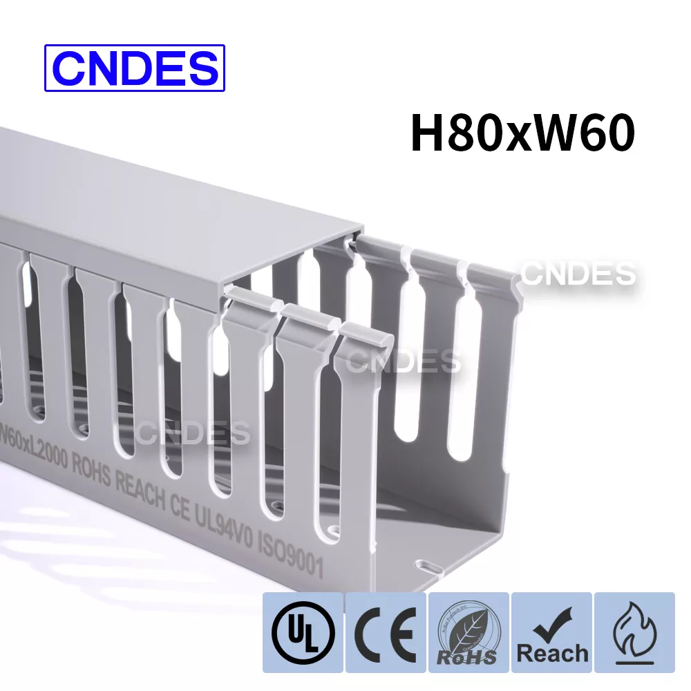 Αγωγός καλωδίωσης PVC με σχισμή 80×60