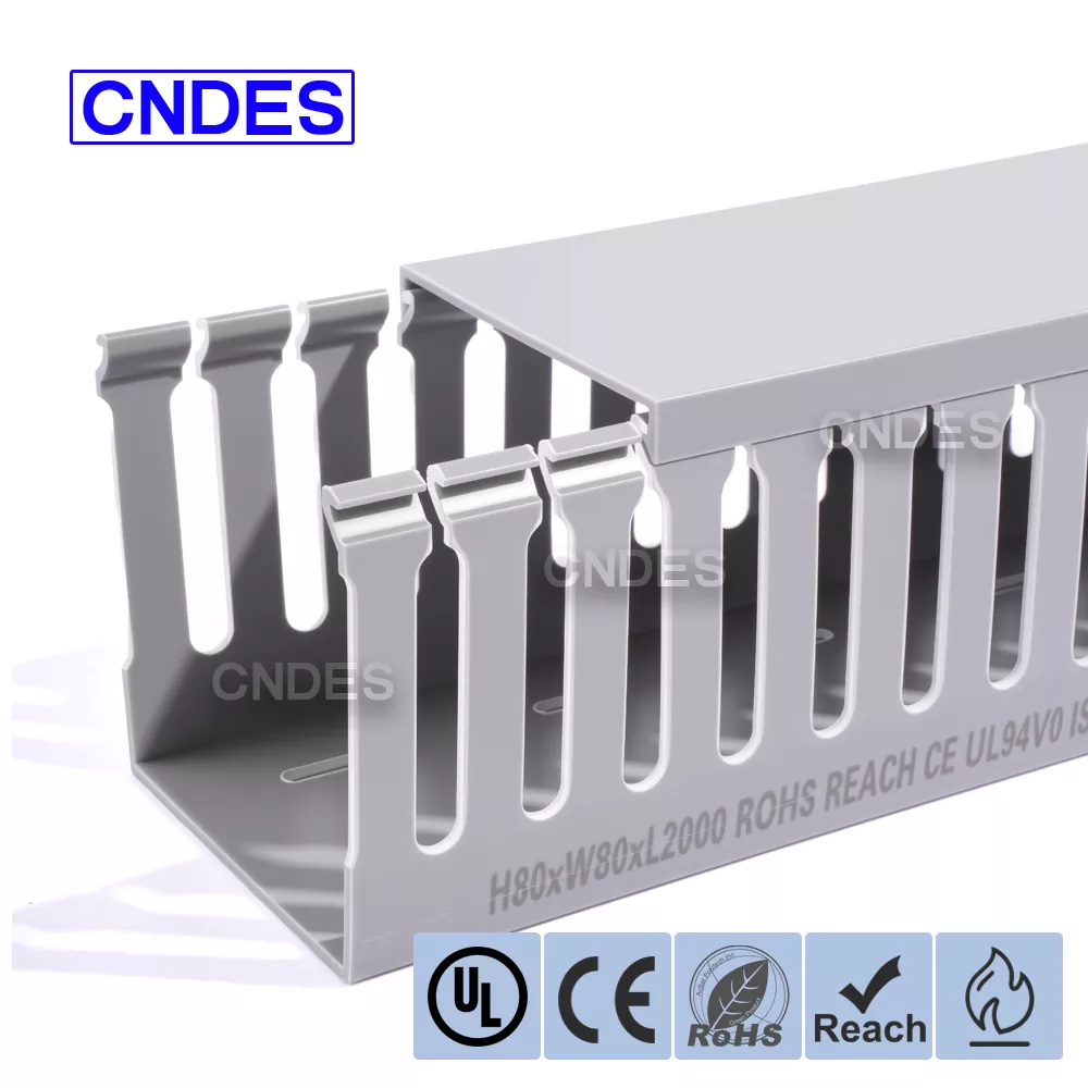 Αγωγός καλωδίωσης πίνακα διακοπτών PVC 80×80 με σχισμή