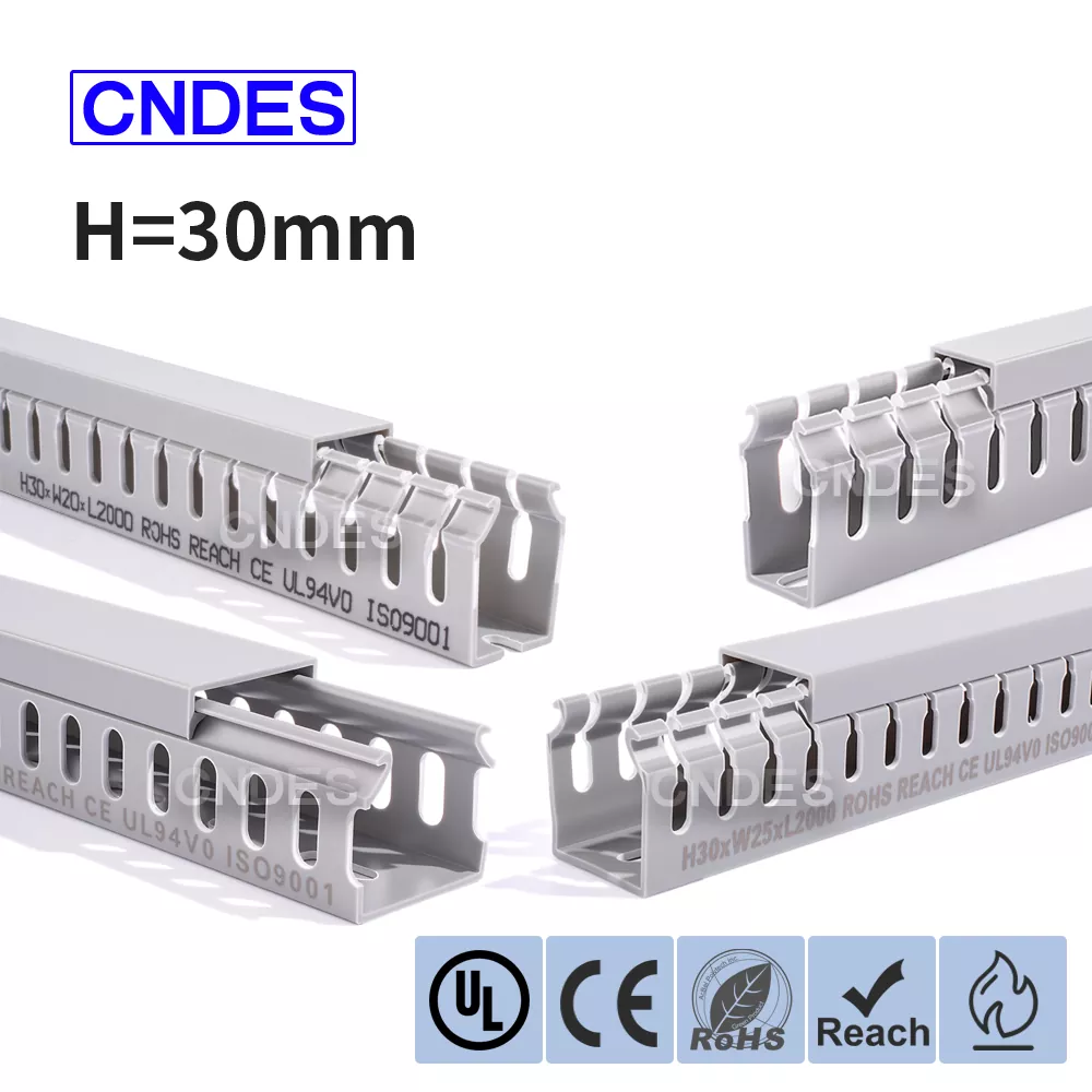 Αγωγός διαχείρισης καλωδίων PVC με σχισμή ύψους 30 mm