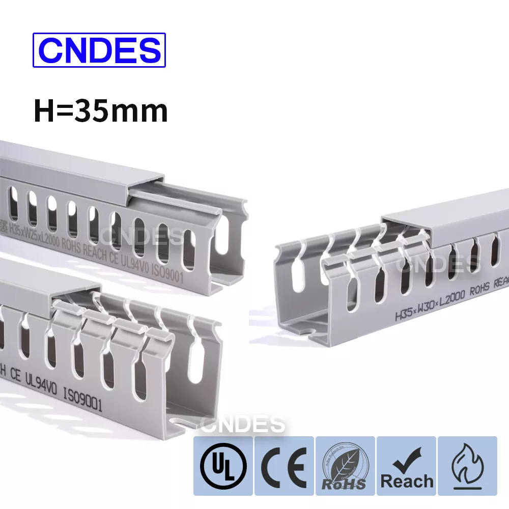 Αγωγός δρομολόγησης καλωδίων PVC με σχισμή ύψους 35 mm